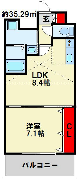 No.65クロッシングタワー 広い1ＬＤＫ