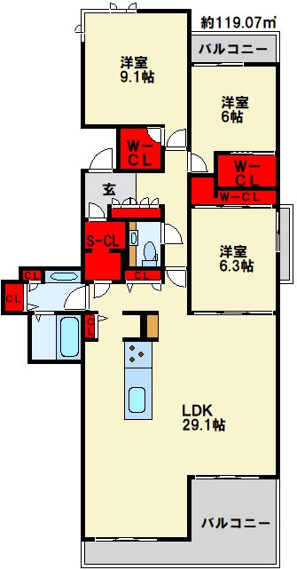 MASTメゾン小倉宇佐町 間取り図