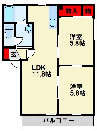 三洋タウン永犬丸　C棟 間取り