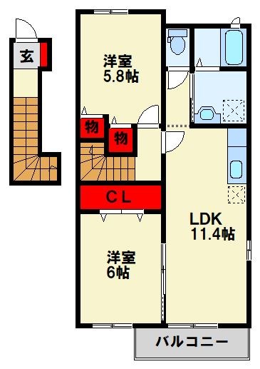 スウィートライフ野間 C棟 間取り