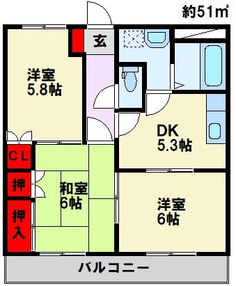 ライフガーデンコスモス 間取り