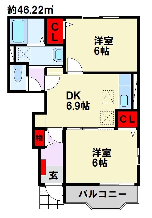ジュネス馬場Ｂ棟 間取り