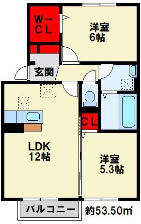 ウィットエブリ B棟  間取り