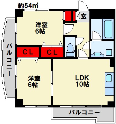 プラージュ門司港 角部屋の明るいお部屋です。