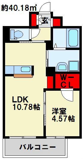 シャーメゾン グランドソレイユ門司 1LDKの間取りです。