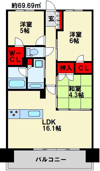 グランドパレス大手町公園 間取り