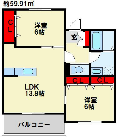 PREMIAGE西小倉 間取り。