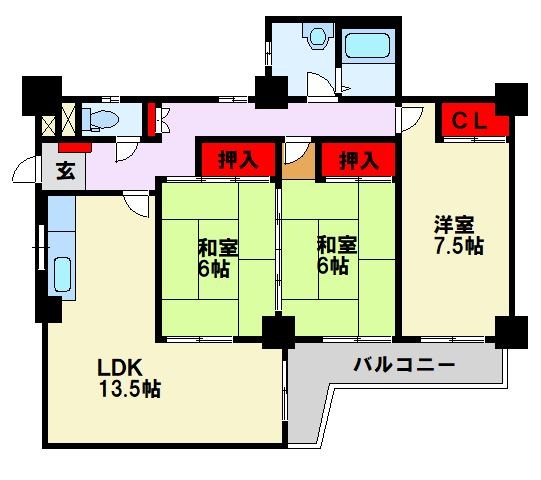 紅梅台ハイツ2 間取り