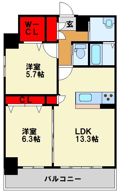 エルザグランツ戸畑千防 間取り