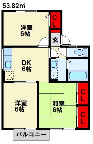 シャトレー松風 B棟   間取り