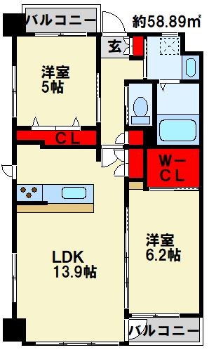 REGARIA KOKURAKITA　CENTER PLACE 間取り