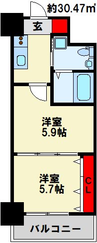 No.65クロッシングタワー 間取り図