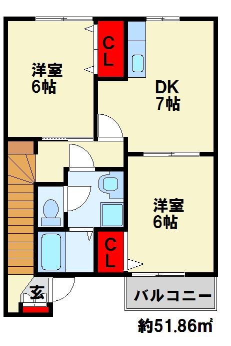 クレール上津役 間取り