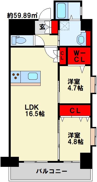 ERUZAGLANZ中津口 間取り