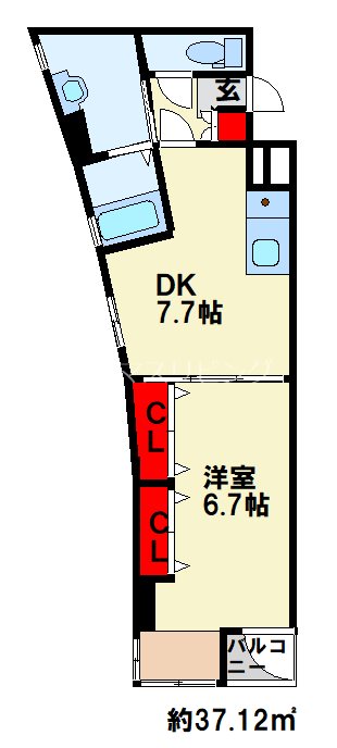 アルバース三萩野 間取り
