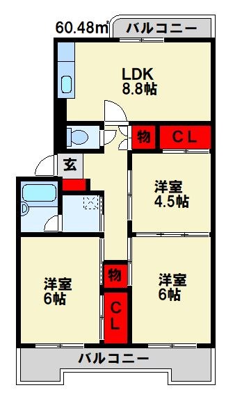 アレグリアプレイス折尾東 間取り