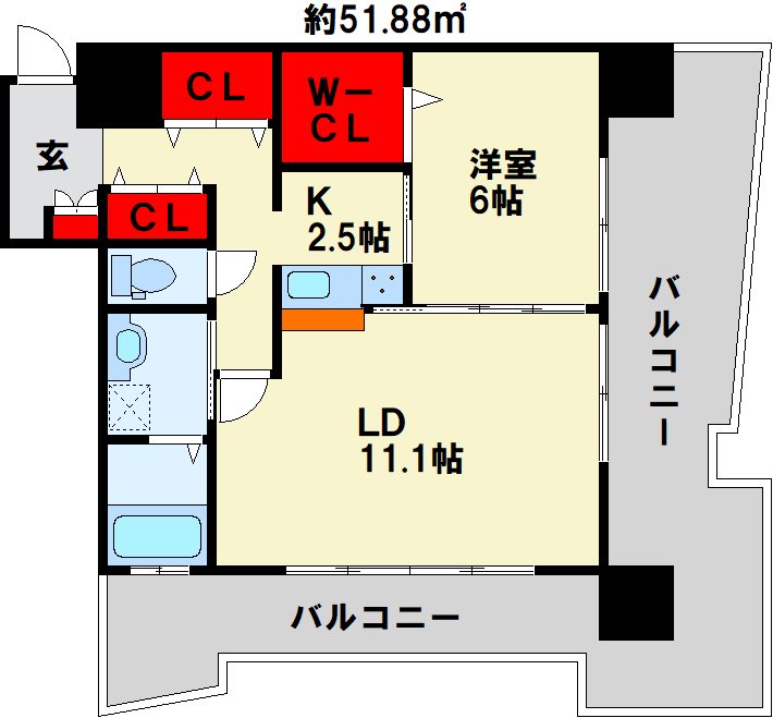 福岡県北九州市小倉北区竪町２丁目4-8 間取り図