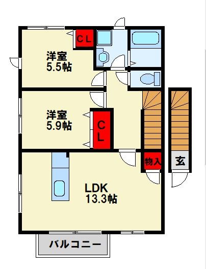 プチメゾン茶屋町公園 間取り