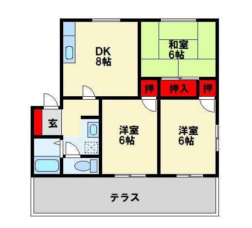 ドエル鴨生田 A棟 間取り