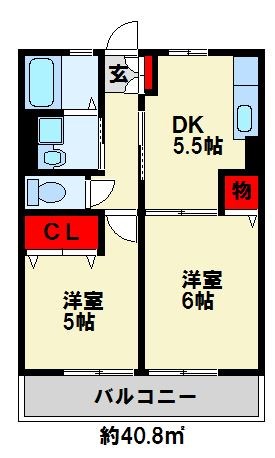 ヒルズリバーサイド B棟 間取り