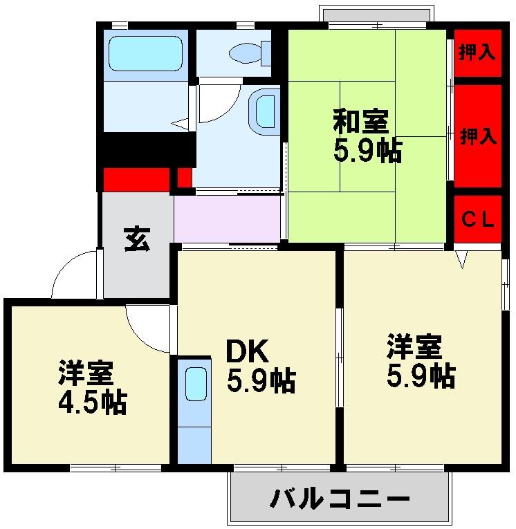 アクシス塔野　A棟 間取り
