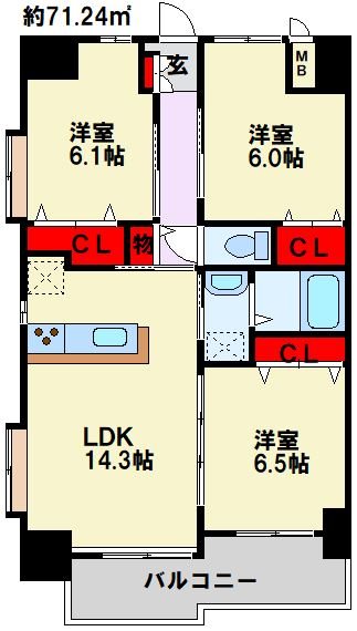 TGボナール浅川台 A棟 間取り