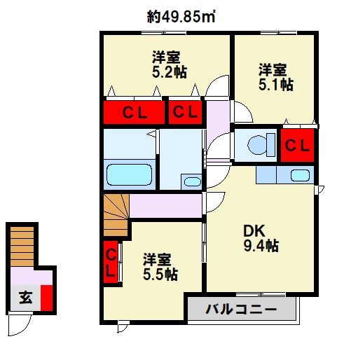 ノーヴァひびきの 間取り