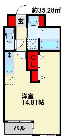サンシャインⅢ   変わった形ですが、広くて使い易い間取りです。