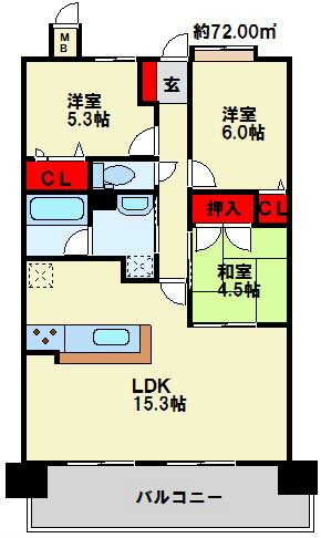 アプローズ戸畑駅 弐番館 和室もある ”家らしい家” のマンションです。