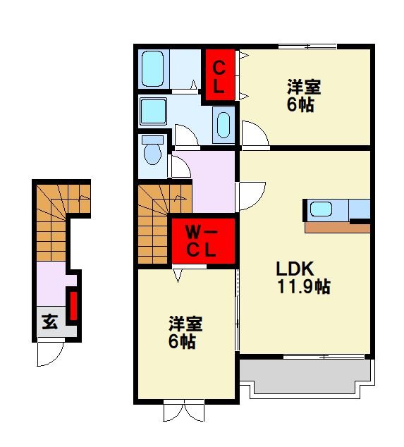 ジュネス馬場A棟 角部屋にはリビング側面に窓があります。