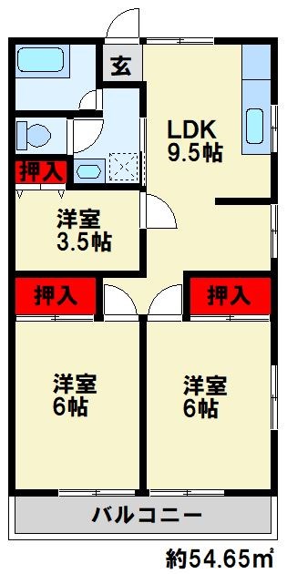 里中マンション 6棟 間取り