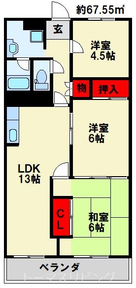 エクセレンス三萩野 間取り