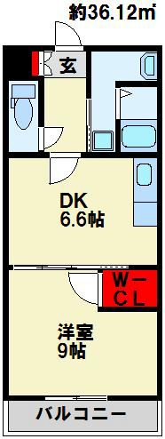 ウイングス片野 Ⅱ 収納も大きく使いやすい1DKです。