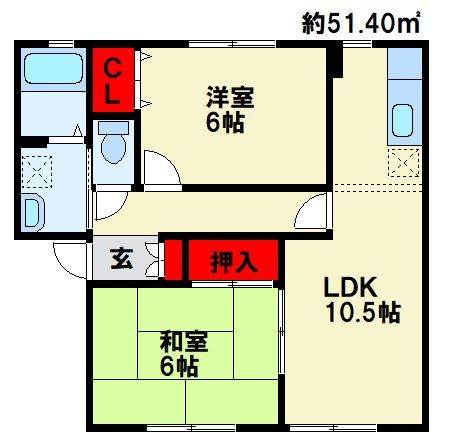 ガーデンヒルズ　A棟 ※間取りは反転画像です