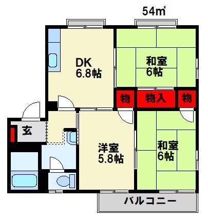 ドエル鴨生田 B棟 間取り
