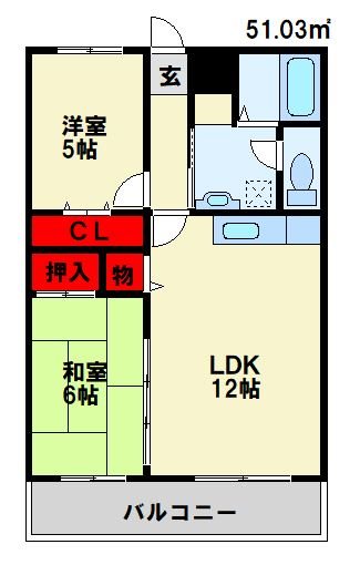 ベルハイツ水巻 間取り