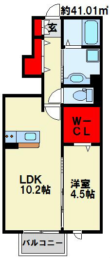 セジュールＫ　D棟 間取りは反転です