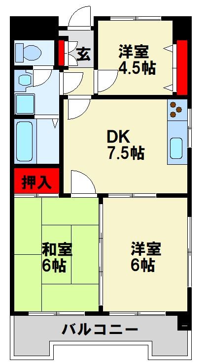 福岡県北九州市戸畑区千防１丁目 間取り