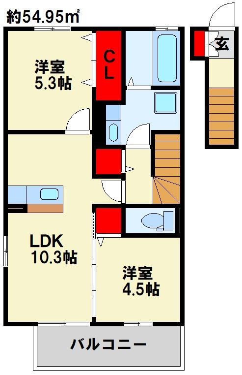 メゾン・ラフィーネ Ｂ棟 使いやすい２ＬＤＫ