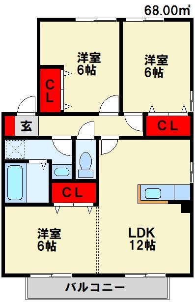 リビングタウン浅川 B棟  間取り