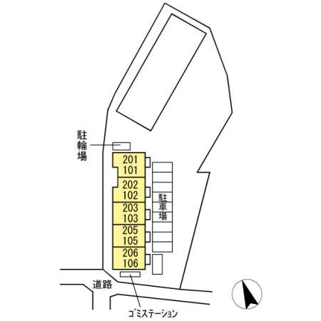 シーズンさくら　B棟 駐車場配置図