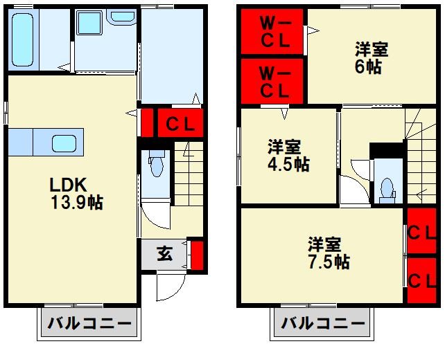 セジュール原町Ⅴ 間取り