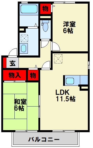 サンスクエア水巻南 A棟  間取り