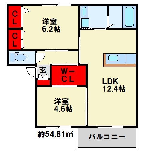 シャーメゾン津田　Ａ棟 間取り