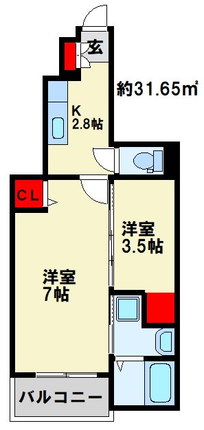 フェリスⅡ  収納が多いお部屋です。