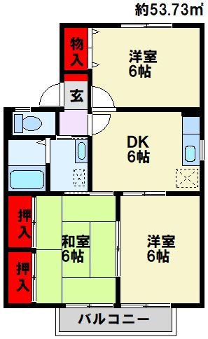 セジュール鴨生田 A棟  間取り