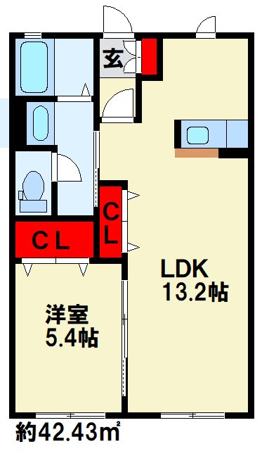 グランディール愛3  各部屋広めで使いやすい間取りです。