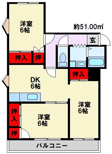マンションつつみ 間取り