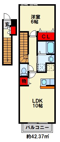 メゾン若園 B棟 間取り