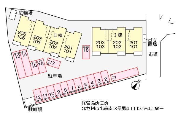 プレアデスⅠ 駐車場配置図